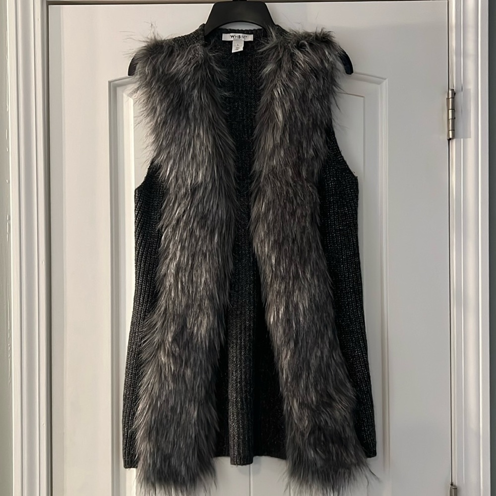 WHBM Faux Fur Vest
